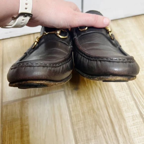 Vintage Gucci 1953 Horsebit Loafers Dark Brown Leather Size 41 E Wide - Picture 8 of 10